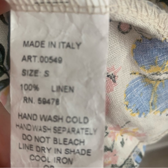 Laura Bianchi Italy Floral 100% Linen Tunic Top - Picture 5 of 11